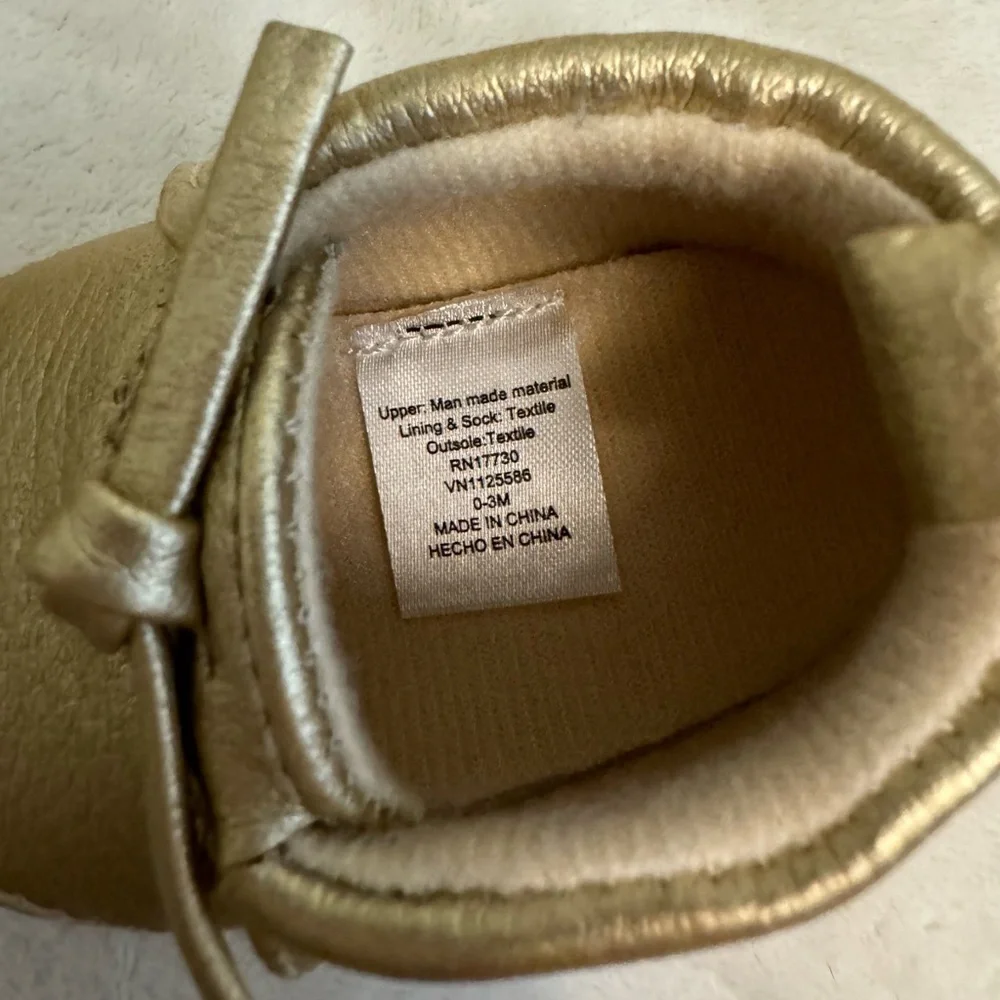 Gold Metallic Moccasin crib shoes Cat & Jack baby